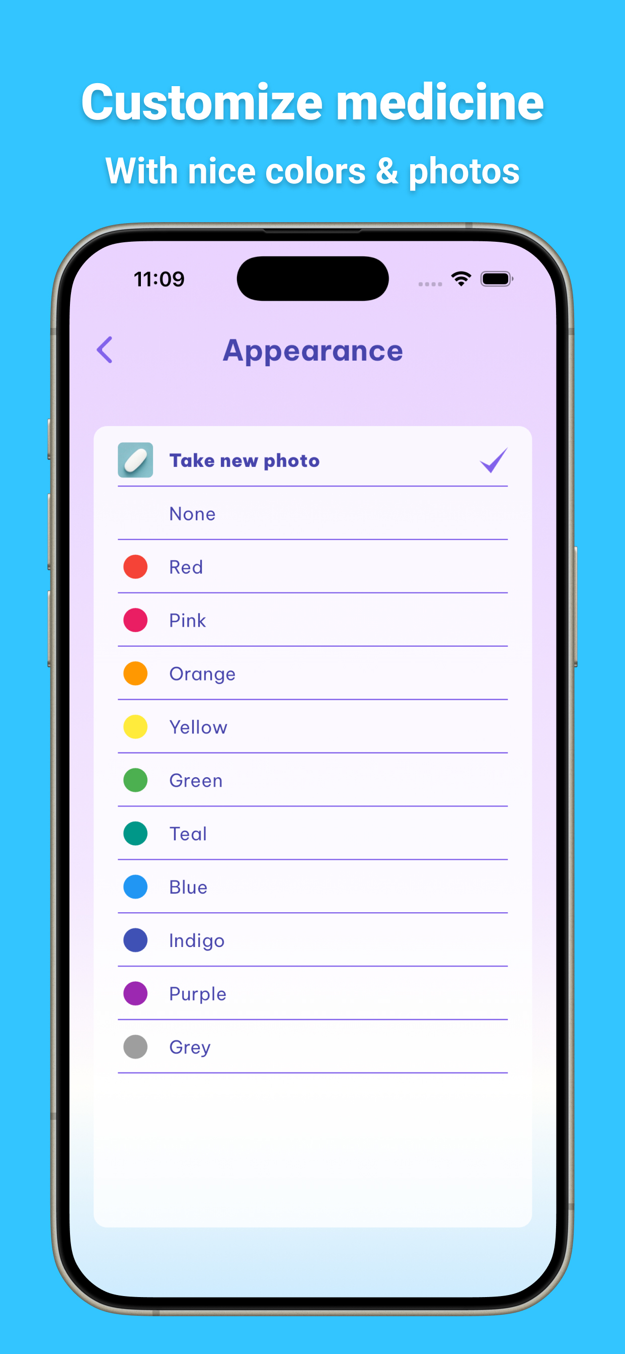 Pill Reminder settings