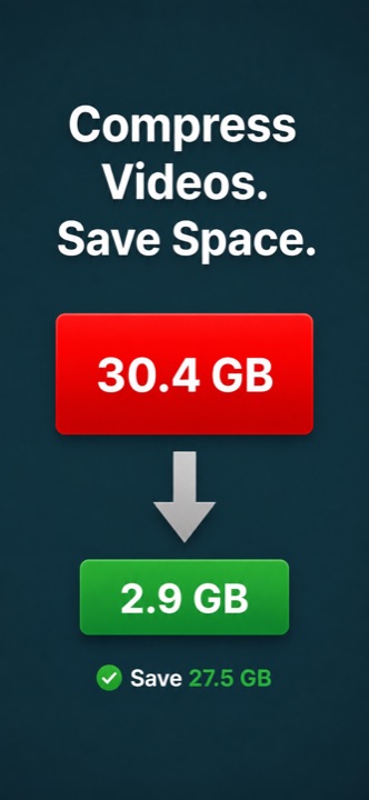 Video Compressor storage saving preview