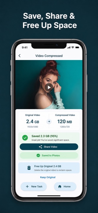 Video Compressor result screen